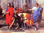 Barroco, N. Poussin, Cristo e a adúltera, 1653